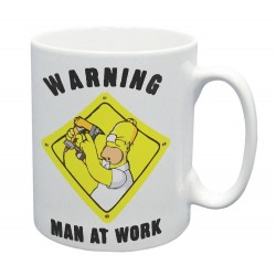 Hrnček Homer Simpson Warning Man at work